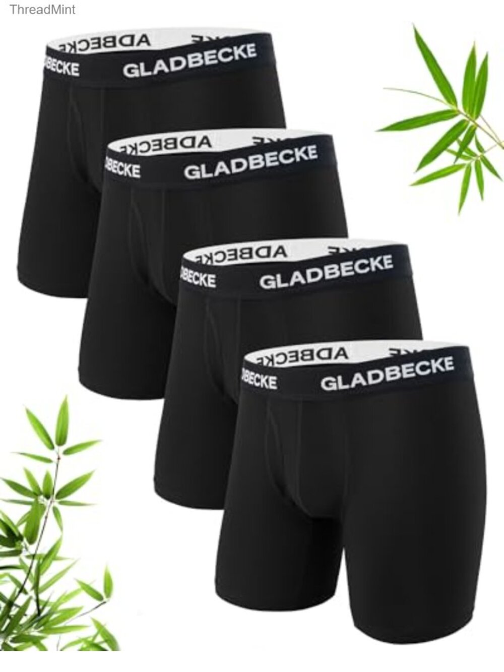 Bamboo Mens Ultra Soft Breathable Boxer Briefs 4 Pack
